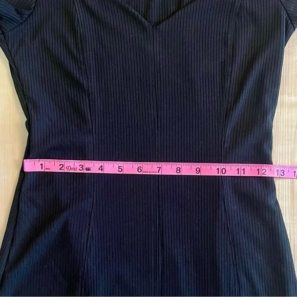 GAZE Black Short Sleeve Midi Dress D11396 Medium NWT - Picture 8 of 8